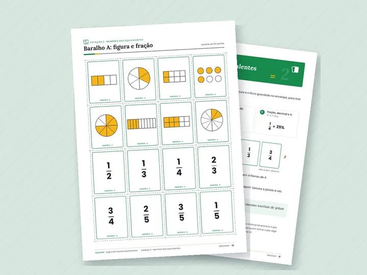 Cartas da Memória das Equivalentes prontas para recortar